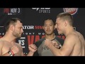 Bellator 186 weigh ins  brett martinez vs mike wilkins