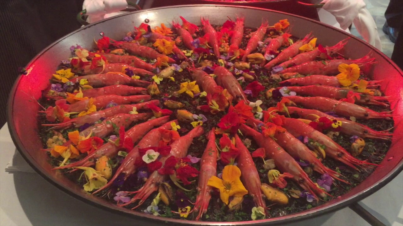 Chef Jose Andres' Signature Seafood Paella at the Bazaar at the SLS
