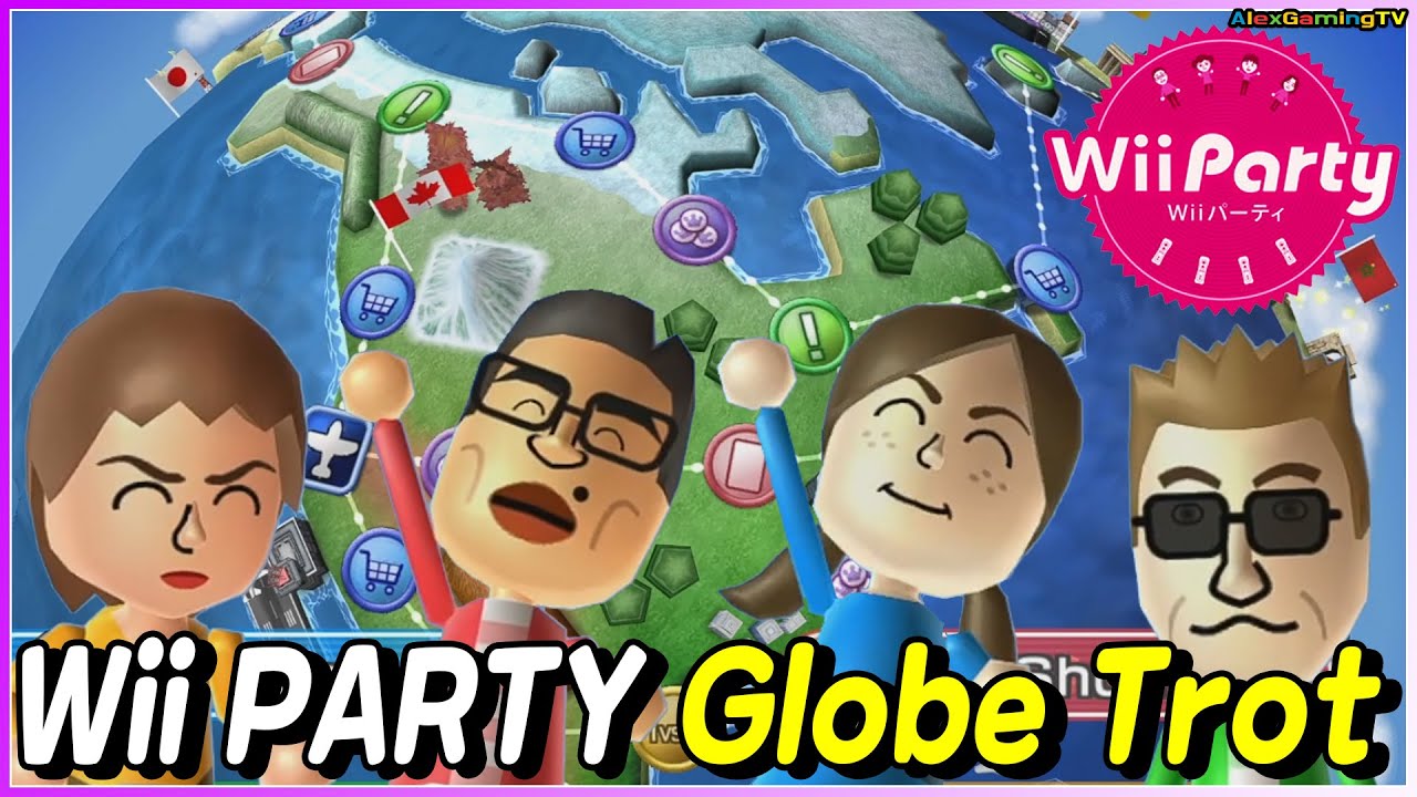 Wii Party - Globe Trot (Standard com) Lucia vs Shouta vs Steve vs Anna | AlexGamingTV