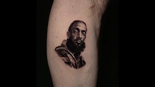 Nipsey Hussle Micro Portrait Tattoo Time Lapse | Pony Lawson