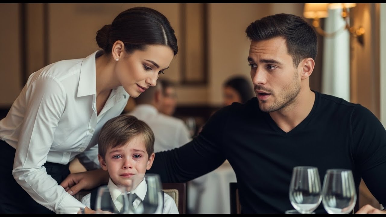 Billionaire Boss’s Son Was in Tears at Dinner — Until the Waitress Whispered: “He Only Needs a Mom…”