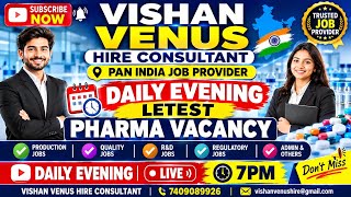 Details URGENT PHARMA JOB VACANCY 2026 | Production | QA | QC | R&D | Regulatory | Freshers & Exp News
