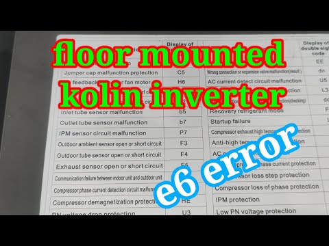 e6  error kolin inverter floor mounted