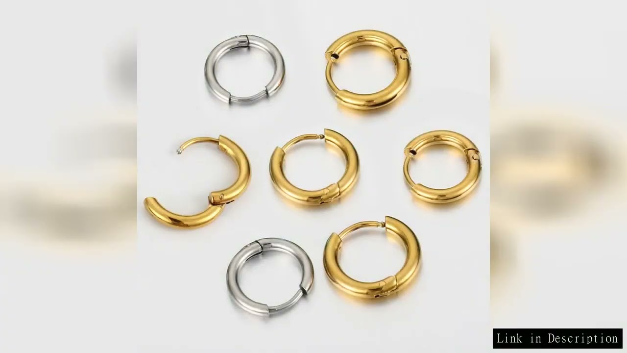 10pcs Stainless Steel Hoop Earrings Women Earrings Men Punk Hiphop Bijoux Gifts Fashion Gold Color J