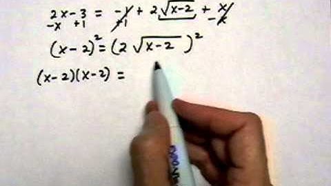 solve square root equation with two square roots, two solutions - (cr).mov