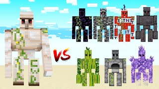 Iron Golem vs All Extra GOLEM / Minecraft Mob Battle - TNT Golem - BEDROCK Golem