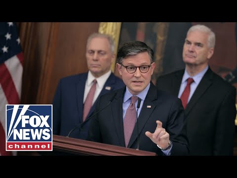 Speaker Johnson, GOP leaders hold press conference as shutdown nears one month