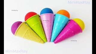 Learn Colors Play Doh Ice Cream Surprise Toys For Kids Masha & The Bear Dora Finger Family Rhymes
