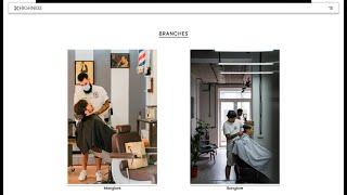 Branch section and footer for hair salon website using HTML and CSS