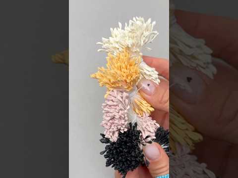 Тичинки фігурні матові, 330 ниток, 2х8 мм, АБРИКОСОВІ, Китай, видео 1