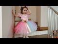Elâ'nın prenses elbisesi unicorn kostümü simli ELSA ayakkabıları.sürpriz doğumgününü  hazırlıkları