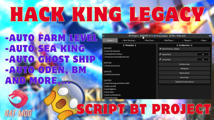 UPDATE 4.7] King Legacy Script, Auto Farm, Esp Fruit, Inf Geppo, Roblox  Hack