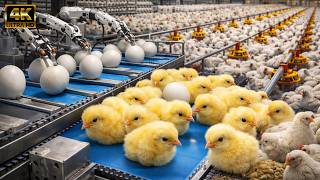 Inside a US Chicken Mega Factory: From Egg Incubation to Broiler Farming | Full Process Inside The Massive Egg Hatching Factory And Other Industrial Processes