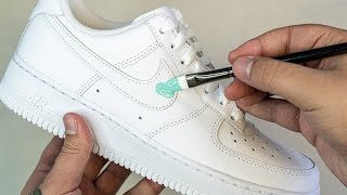 طريقة عمل ايس تي Custom Nike Air Force 1 Tiffany Drip 🖌️🎨 (Satisfying) - YouTube طريقة عمل ايس تي