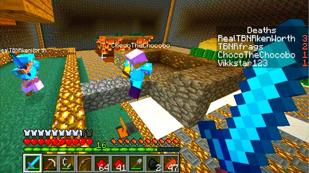 Minecraft Pvp Battle 1 With Vikkstar Preston Choco Kenny Youtube