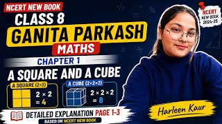 Class 8 Ganita Parkash Maths | Chapter 1 | Explanation Page 1-3 | A Square and a Cube | Harleen Kaur
