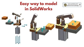 ⚡  Pneumatic Clamp 3D Modeling & SolidWorks Animation Tutorial | Easy Steps