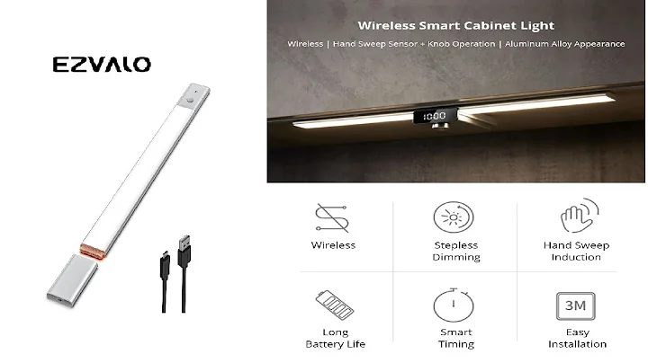 EZVALO Under Cabinet Lighting, Rechargeable with Wireless Motion Sensor Light
