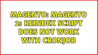 Magento: Magento 2: Reindex script does not work with cronjob