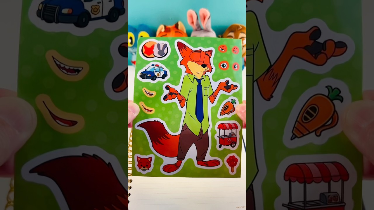 Disney ZOOTOPIA 2 Movie DIY Make a Face Stickers with Nick Wilde