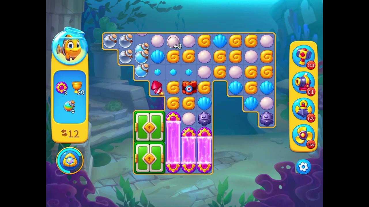Fishdom level 10256 no boosters フィッシュダム ノーマル - YouTube