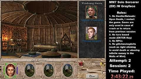 MM7 Solo Sorcerer No Deaths/Reloads/NPCs/Turn Based/Glitches (Attempt 2 Part 2)