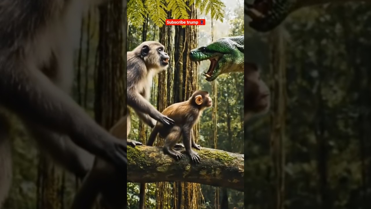 MOTHER MONKEY FIGHT FOR HER CHILD  MOTHER MONKEY VS SNAKE MOTHER US VIRAL CONTENT 