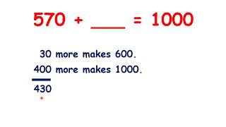 Calculate number bonds to 1000 with multiples of 10