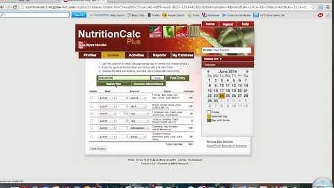 Working with NutritionCalc Plus