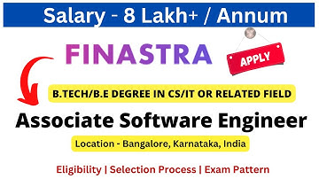 Finastra Off Campus Drive for Freshers 2022/2023/2024 Associate Software Engineer Salary 8 LPA #jobs