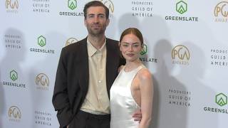 Dave Mccary And Emma Stone On The Black Carpet At The 2026 Pga Awards