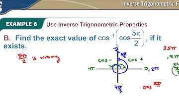 4-6 Example 6 Use Inverse Trigonometric Properties