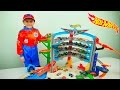 ХОТ ВИЛС МЕГА ГАРАЖ и Машинки против АКУЛЫ - Огромный Трек - Hot Wheels Ultimate Garage