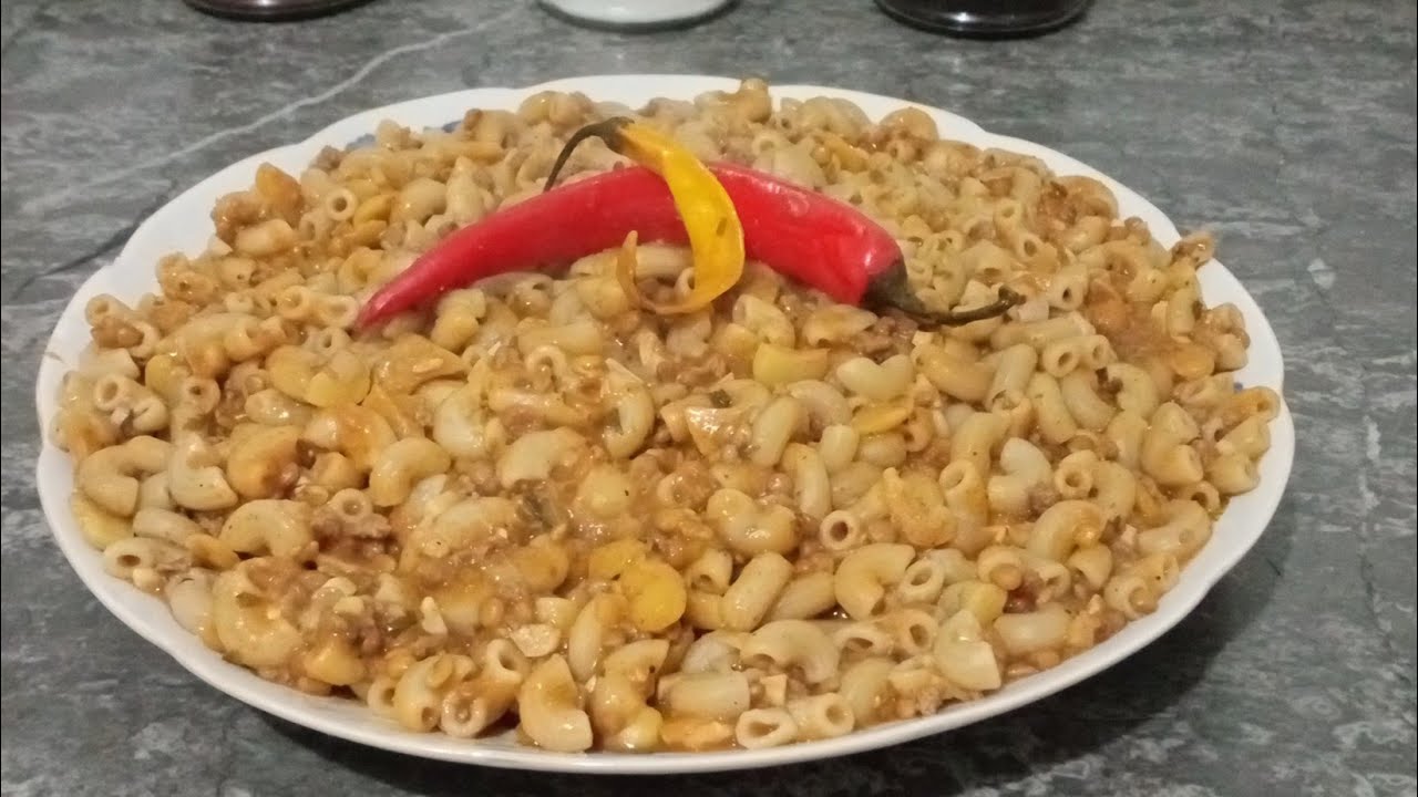 مكرونة مغربية بالكفتة و البقوليات على طريقتي سهلة و لذيذة جداً