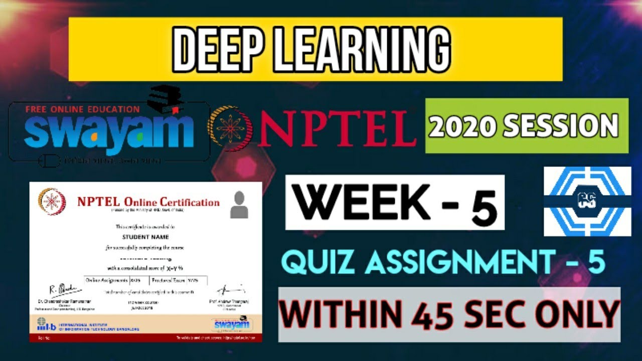 nptel deep learning week 5 assignment answers