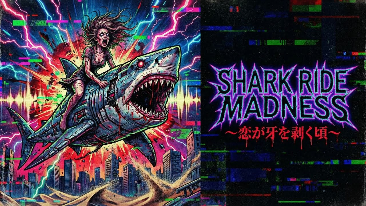 SHARK RIDE MADNESS｜Japanese Alternative Rock Lyric Video｜恋が牙を剥く頃