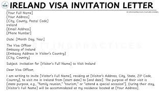[LETTER TEMPLATE] How To Write An Ireland Visa Invitation Letter Steps Guide | Writing Practices