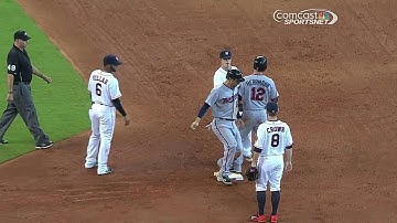 MIN@HOU: Astros turn an odd double play in the fifth