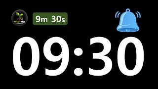 9 Min 30 Sec Alarm Timer ⏰ | 🔔 5 Sec End Bell | TREE TIMER