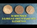 50 new pence  dgregfd 1969 1978 and 1979 queen elizabeth ii