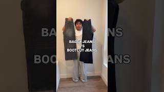 Black baggy jeans vs black bootcut jeans #baggyjeans #bootcutjeans #styling