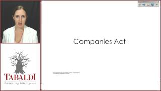 AUE2601 - Topic 2(B) - Companies Act: Introduction