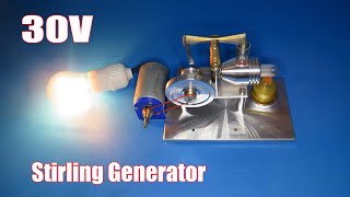 30V Stirling generator | How to make 50W Generator using Stirling engine | Alcohol to Electricity