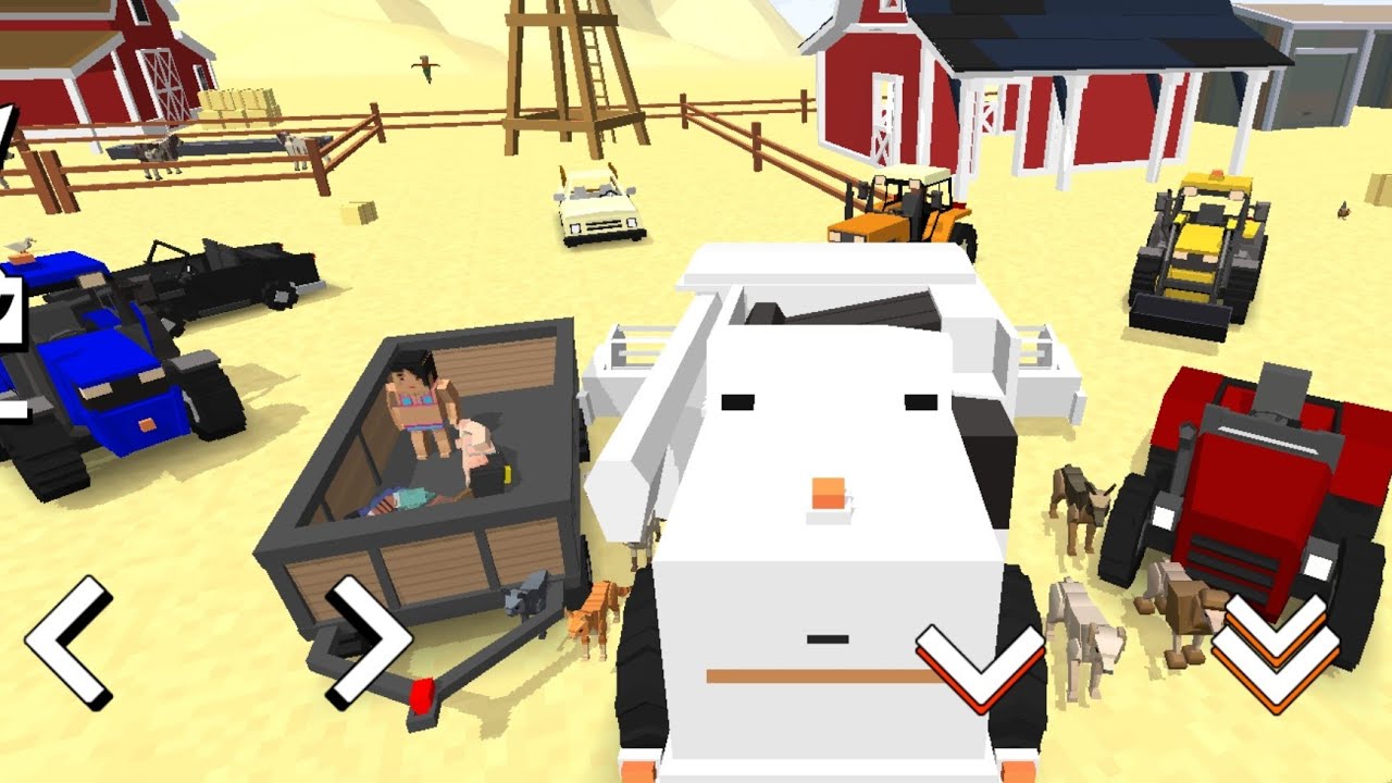 People In My Trailer - Blocky Farming And Racing Simulator | Blocky Game Play Android And Ios