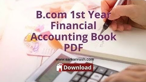 Financial Accounting 1 Book Pdf Download | B.Com Semester 1 (First Year) | Link in description.