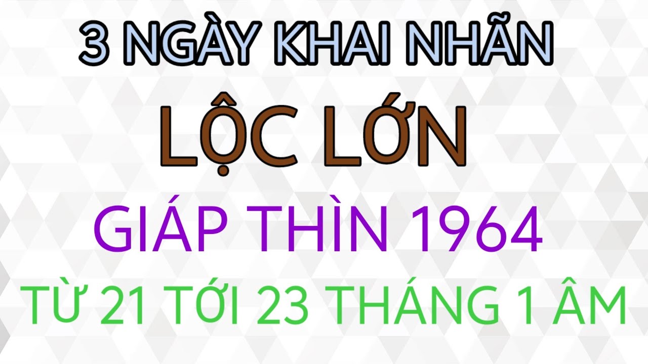 HÉ LỘ BỘ SỐ KÍCH CUNG TÀI ĐÚNG NGÀY 21 VÀ 23 THÁNG 1 GIAP THÌN 1964 KHÔNG THỂ BỎ LỠ CƠ MAY TRỜI BAN