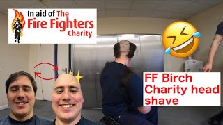 Dan Birch’s head shave for the Firefighters Charity