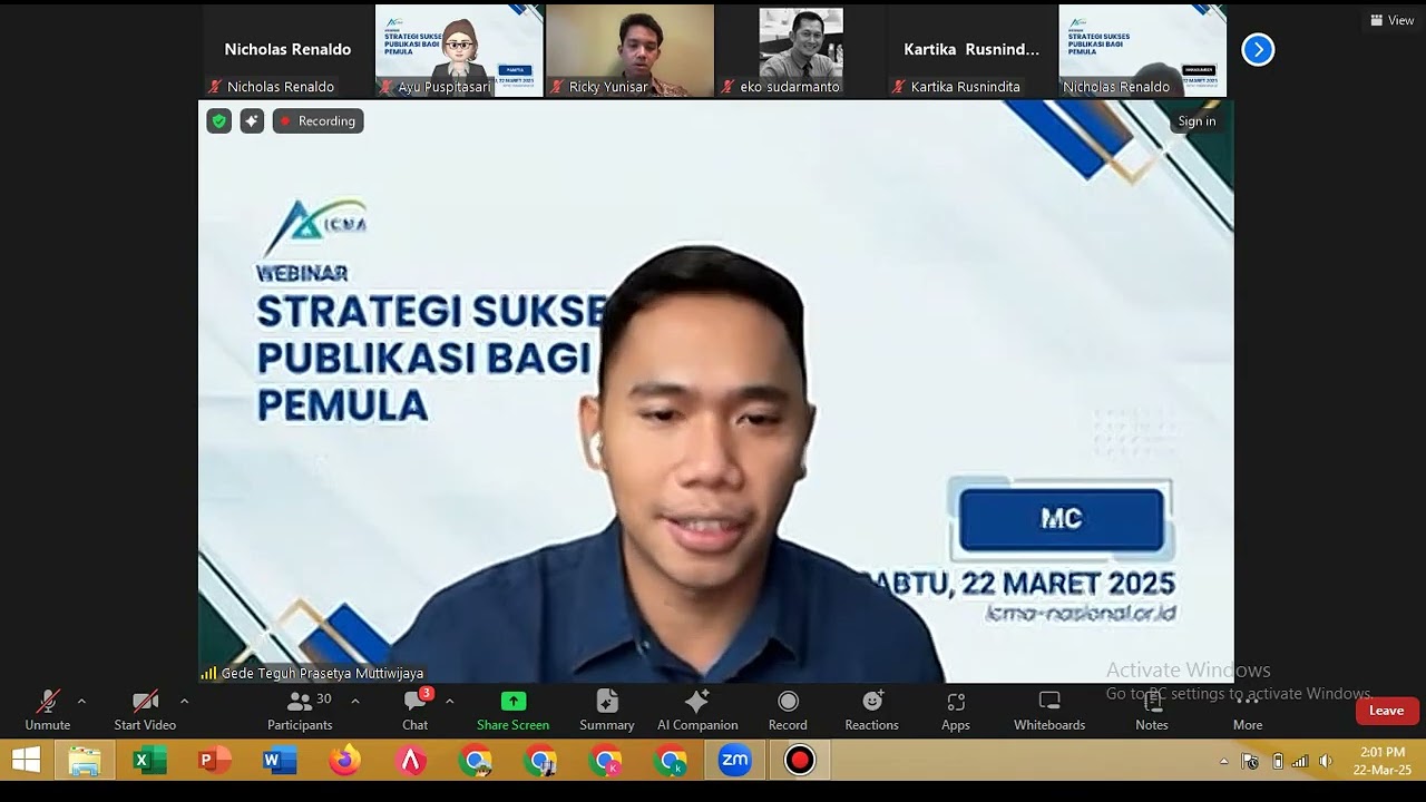 Strategi Sukses Publikasi bagi Pemula, ICMA, 22 Maret 2025