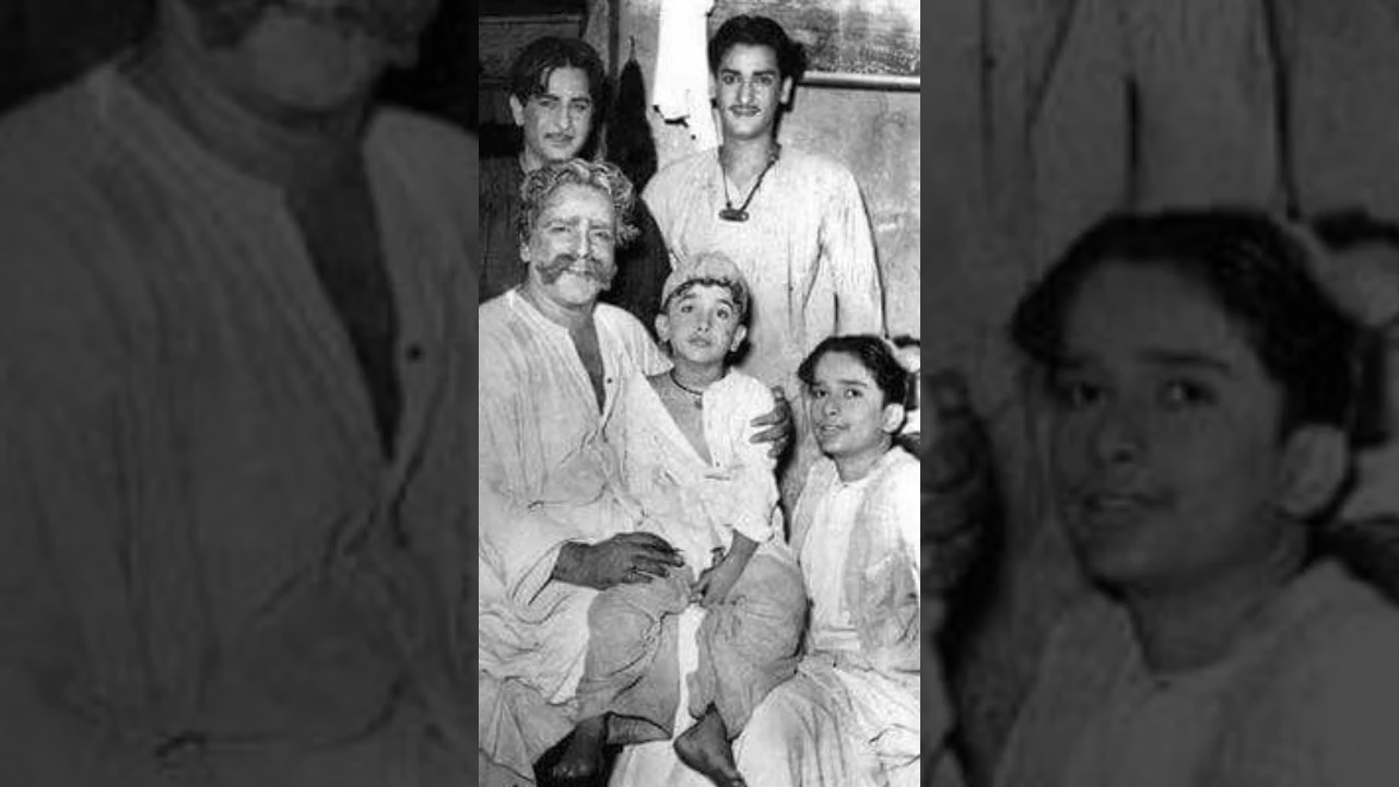 Prithvi Raj Kapoor with son and grandson 