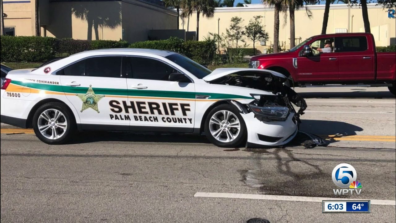 PBSO cruiser involved in crash in West Palm Beach - YouTube